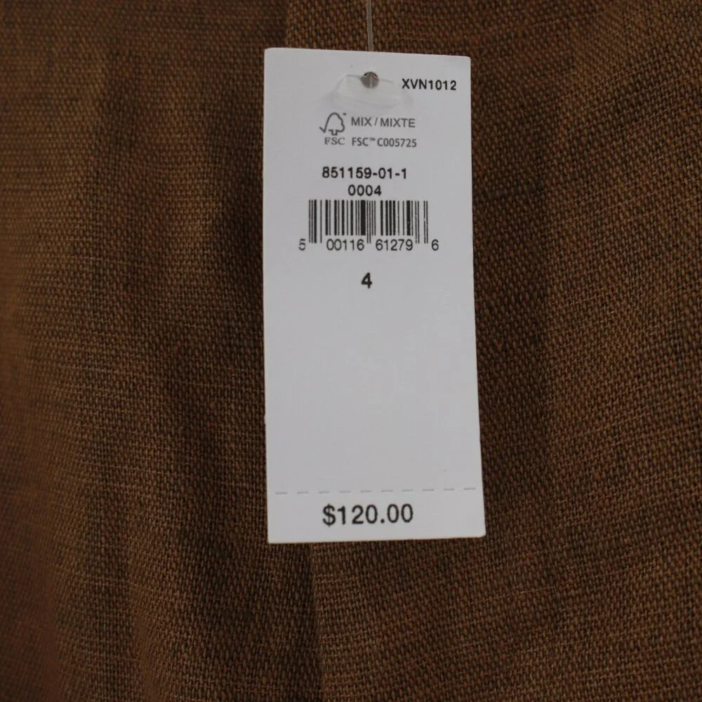 NWT Banana Republic Cargo Suit Pants Womens 4 wide Leg Linen Blend Brown trouser
